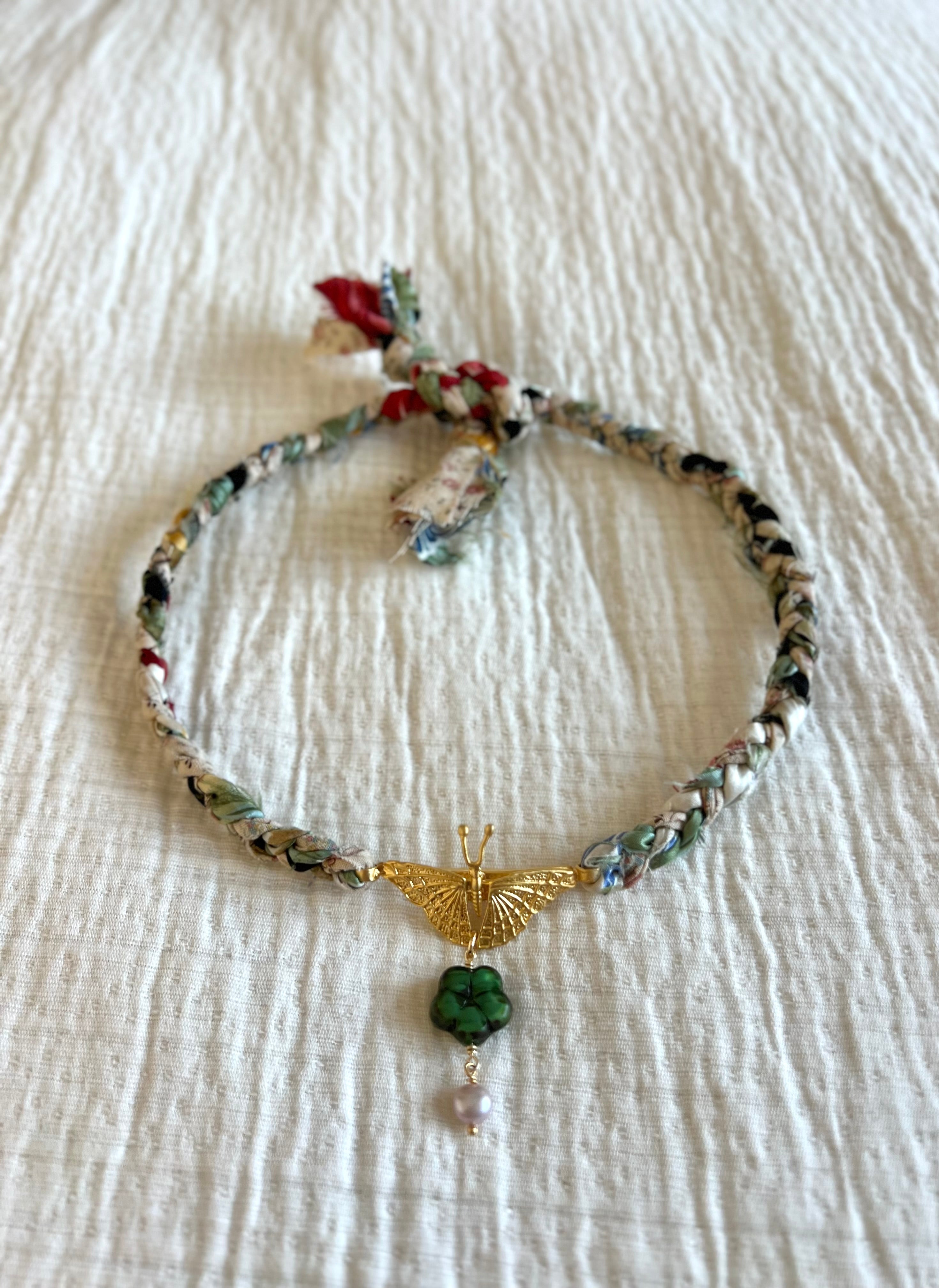 Butterfly Czech Pearl Choker