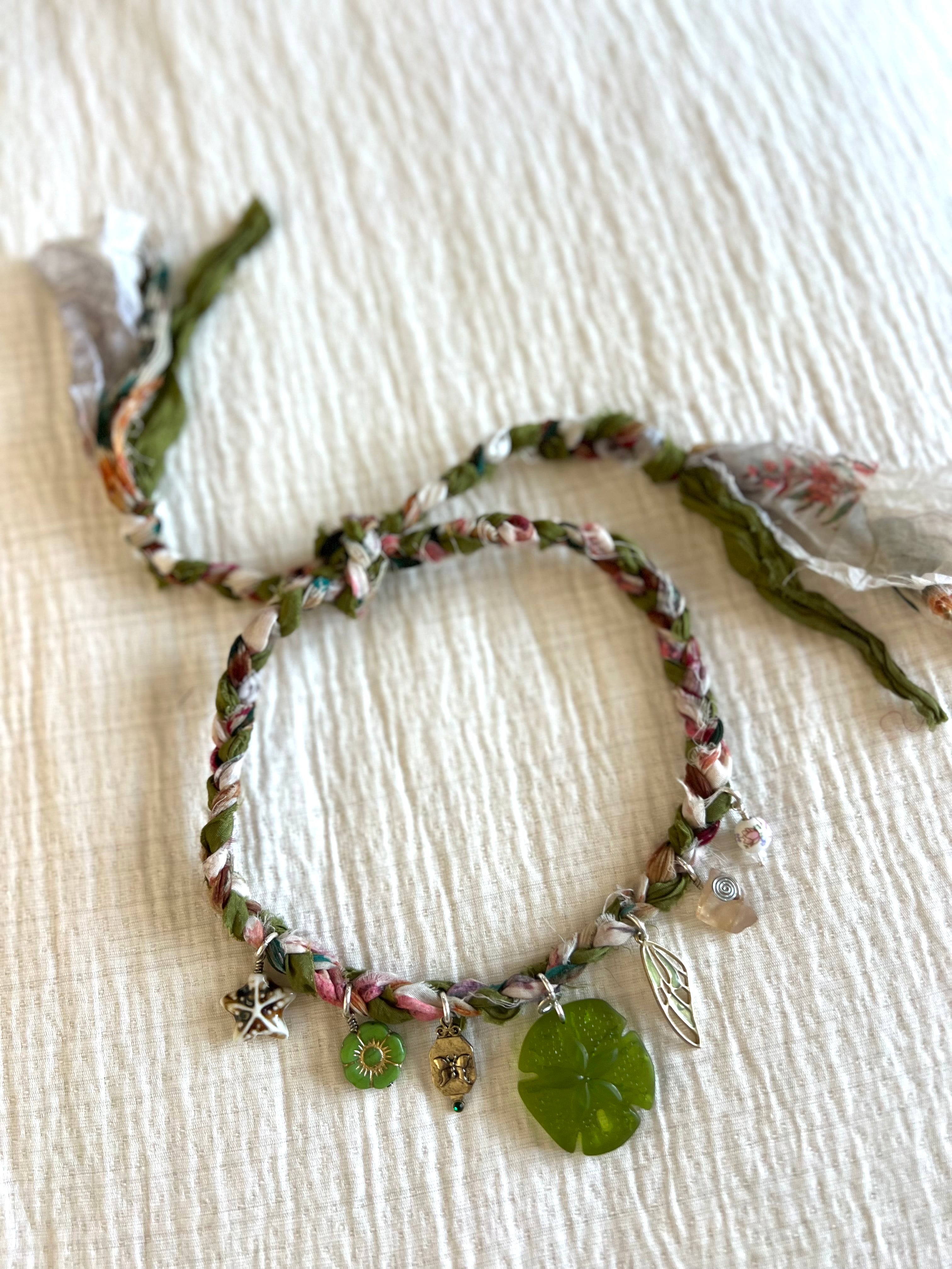 Green Seaglass Trinket Necklace