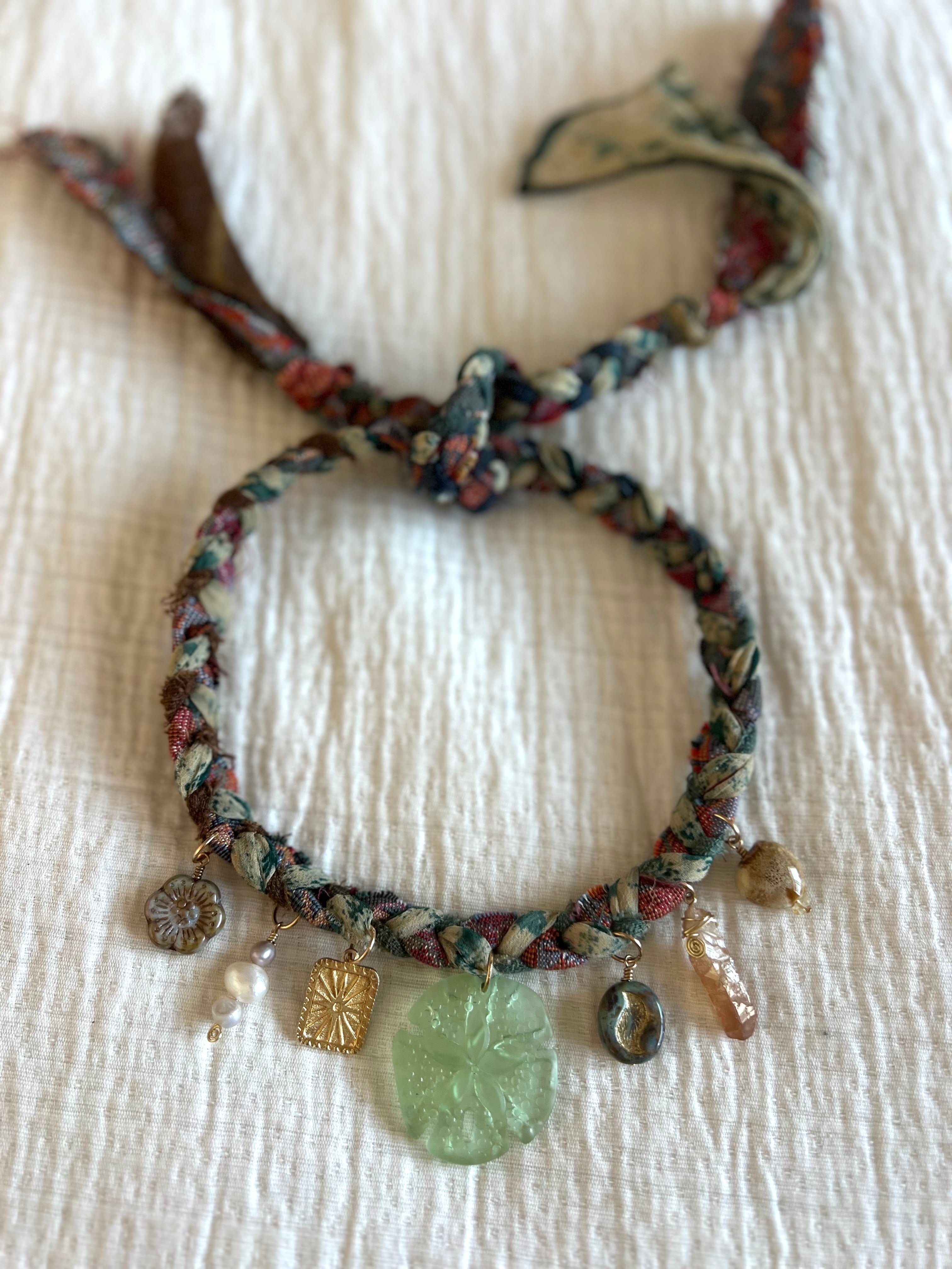 Seafoam Glass Trinket Necklace