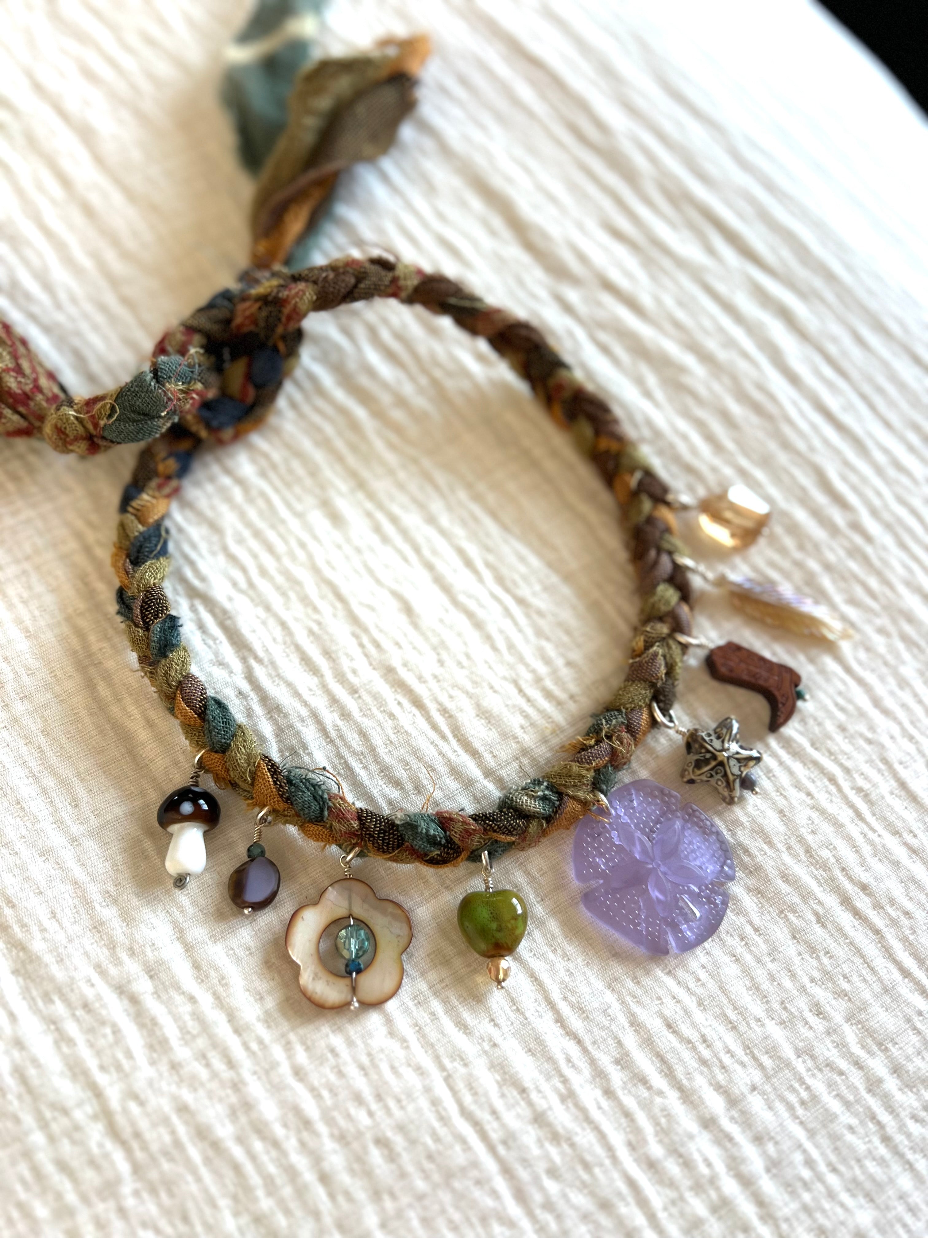 Purple Seaglass Trinket Necklace