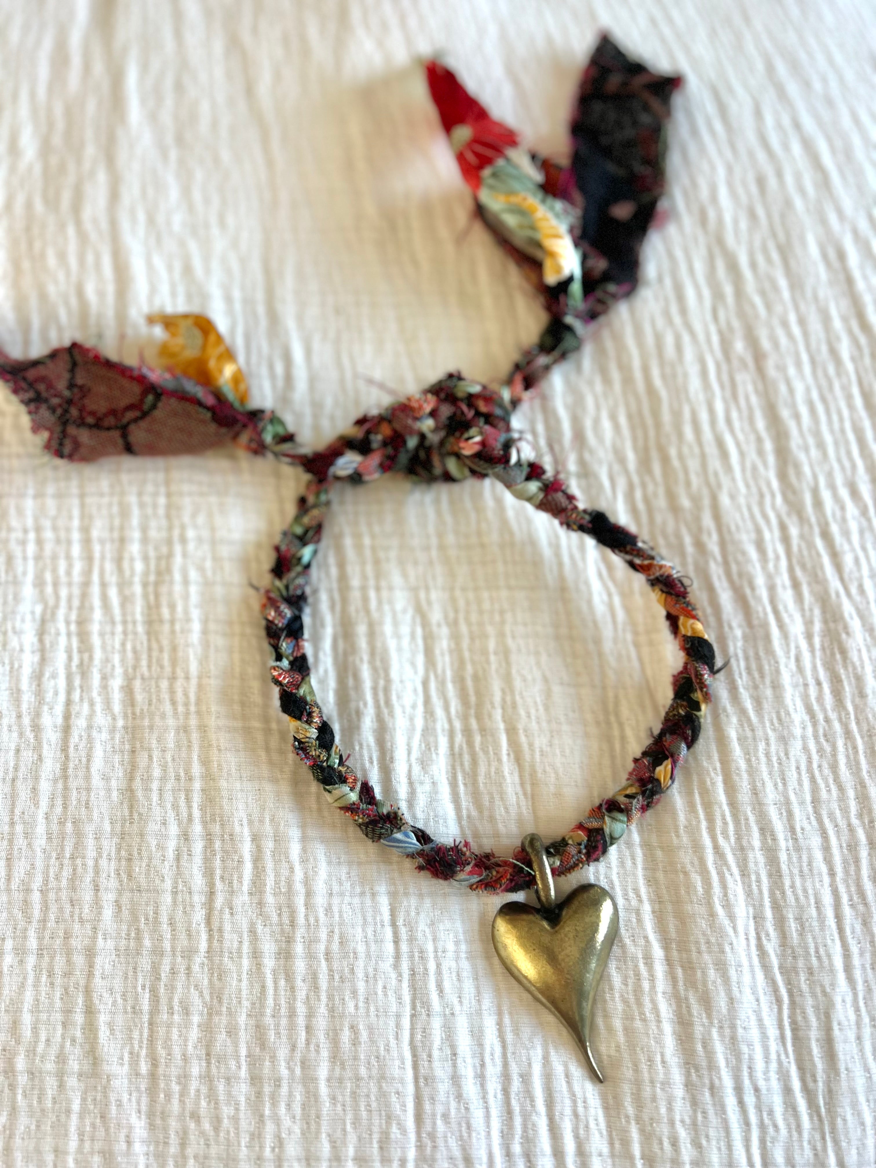 Vintage Brass Heart Necklace