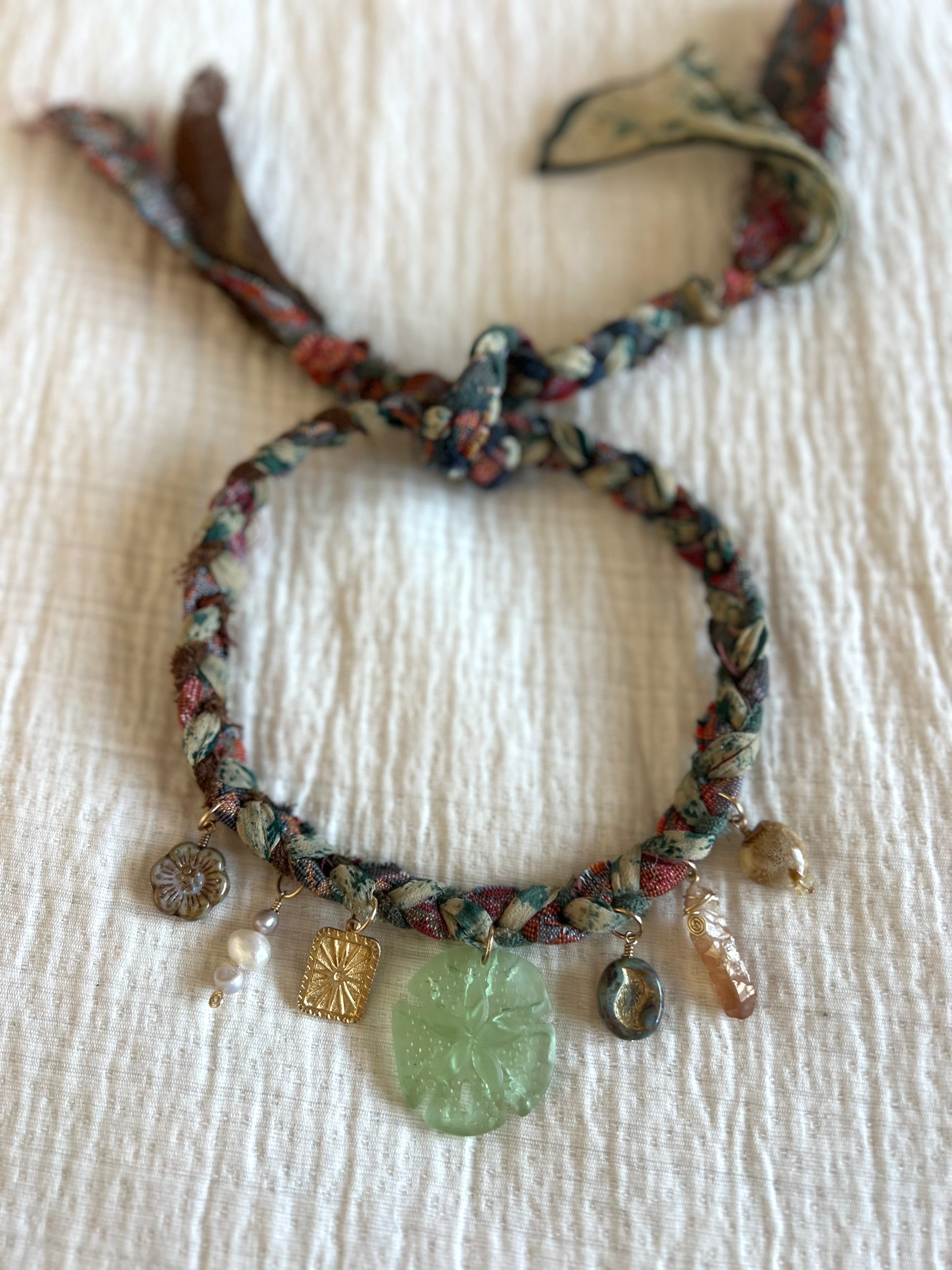 Seafoam Glass Trinket Necklace