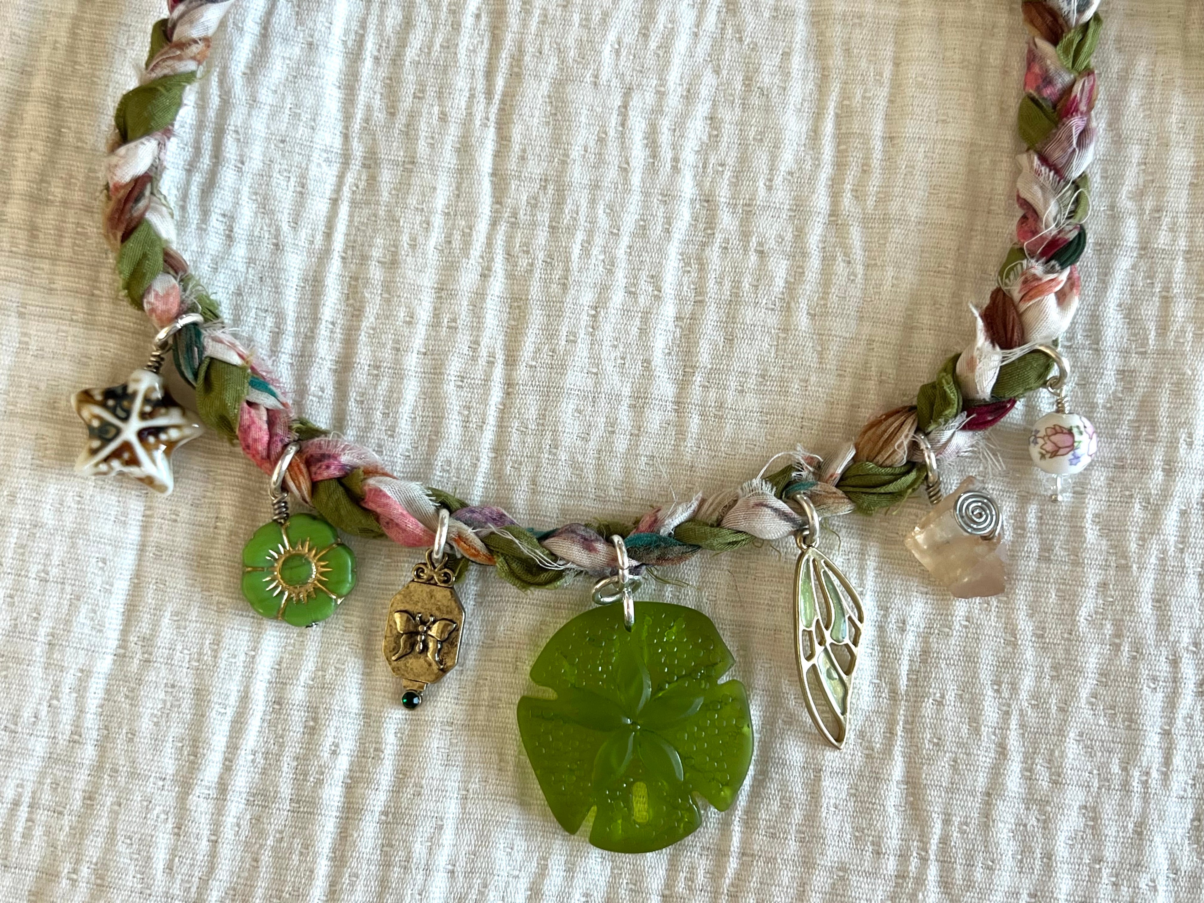 Green Seaglass Trinket Necklace