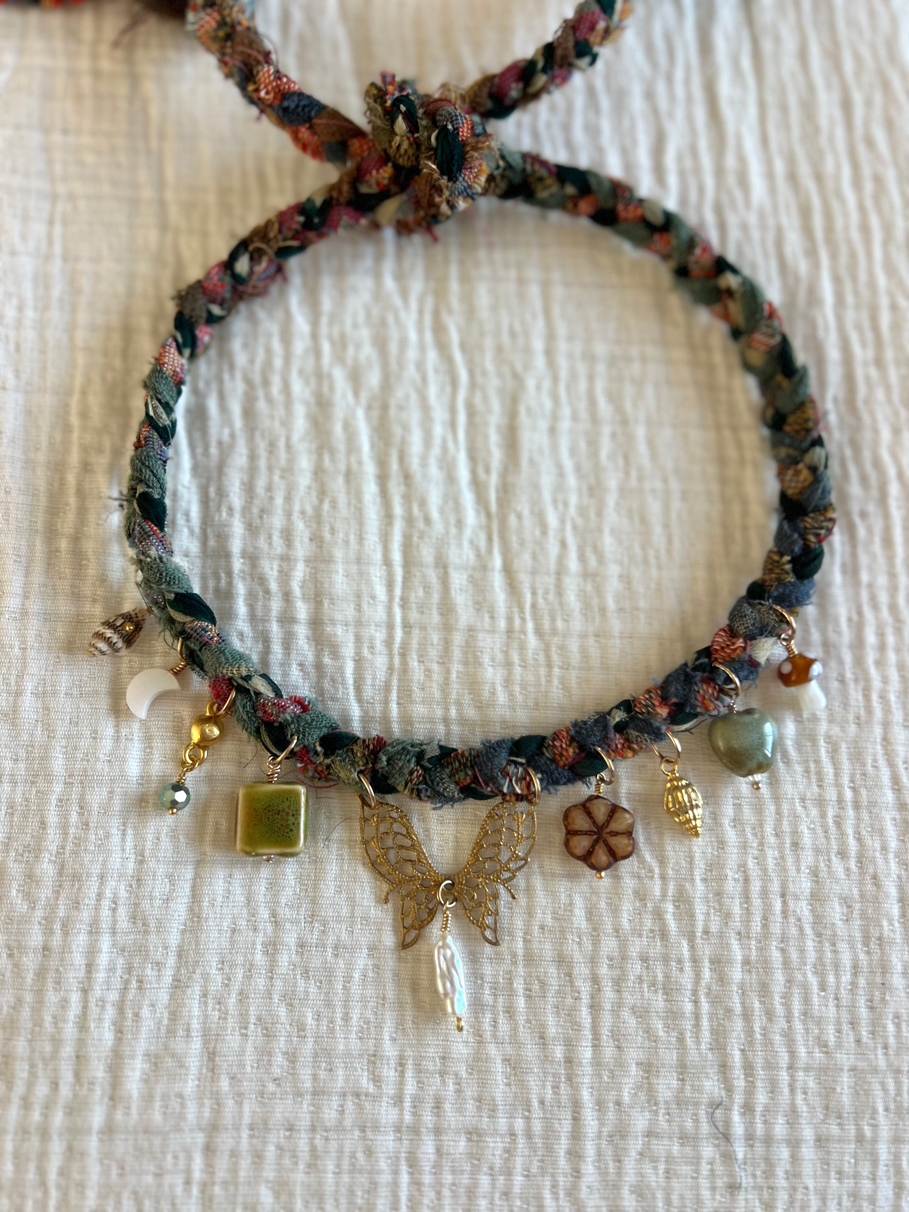 Butterfly Wing Trinket Necklace