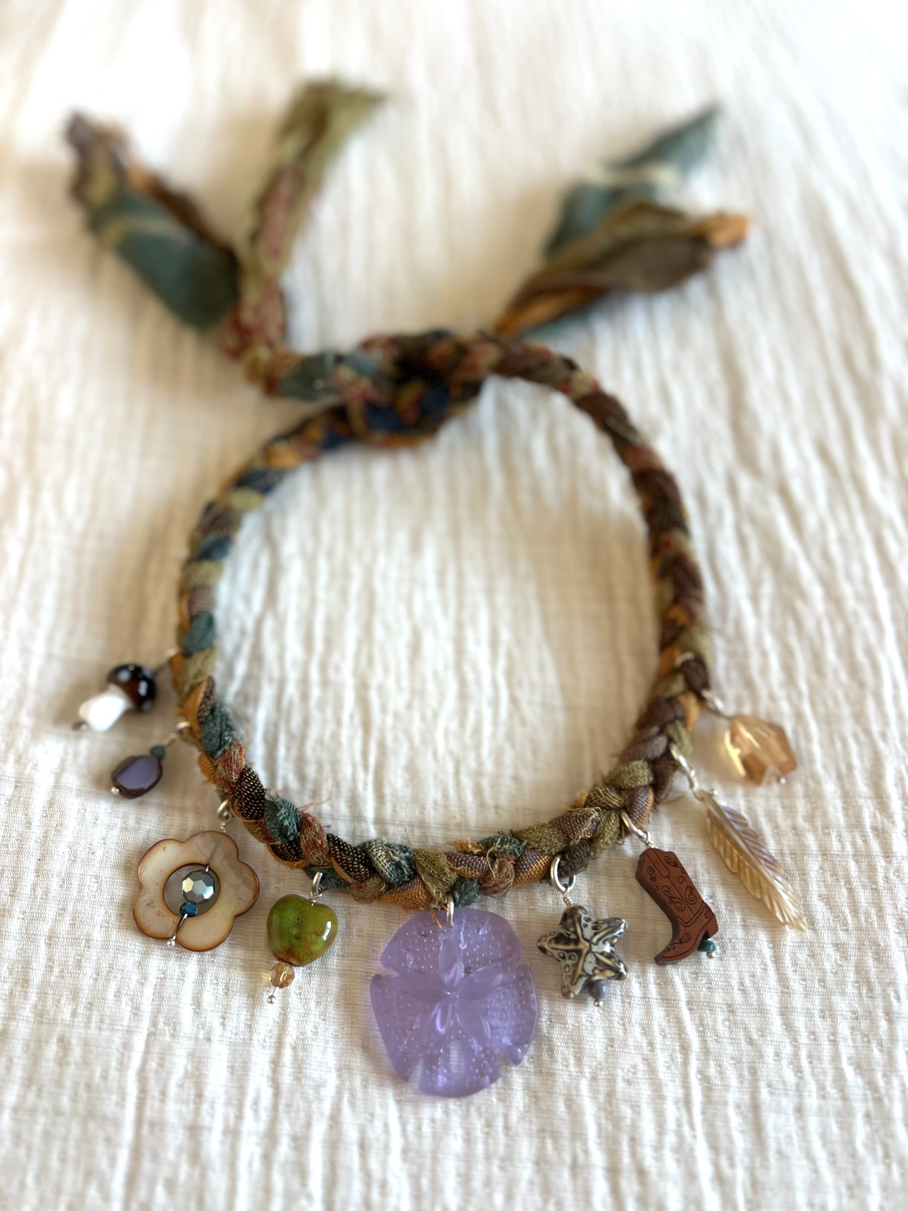 Purple Seaglass Trinket Necklace