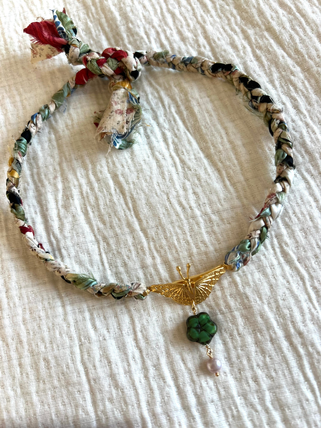 Butterfly Czech Pearl Choker