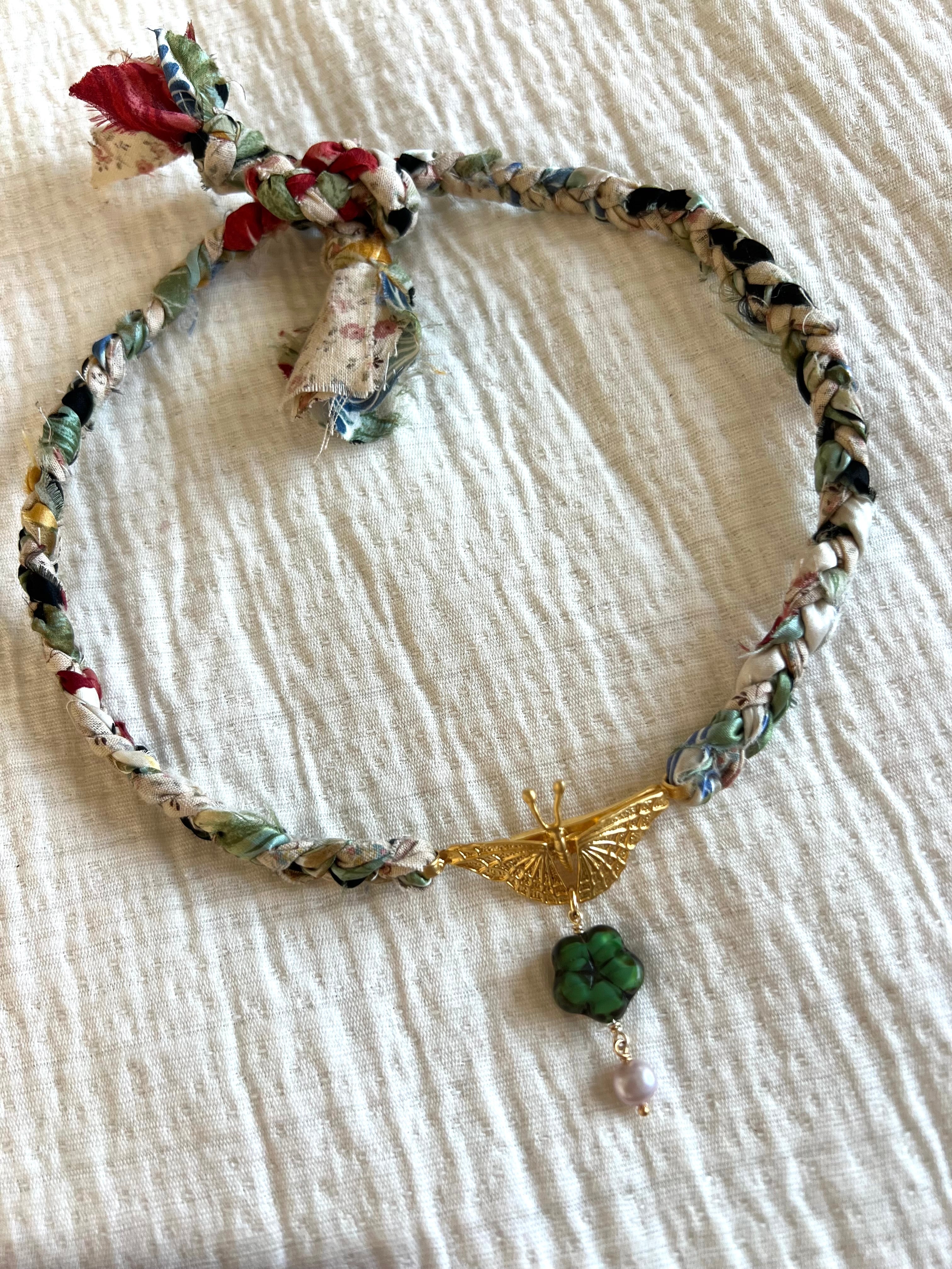 Butterfly Czech Pearl Choker