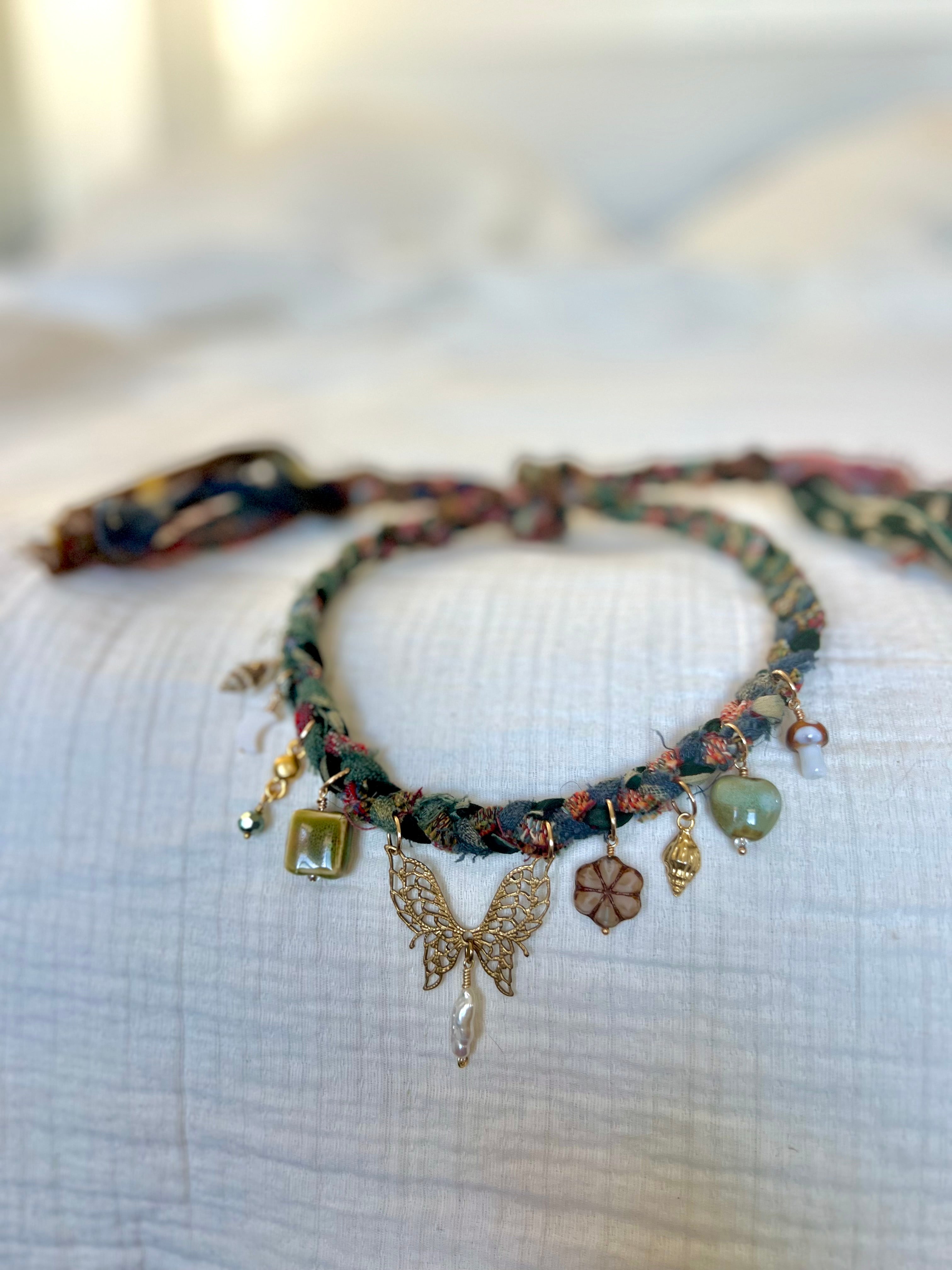 Butterfly Wing Trinket Necklace