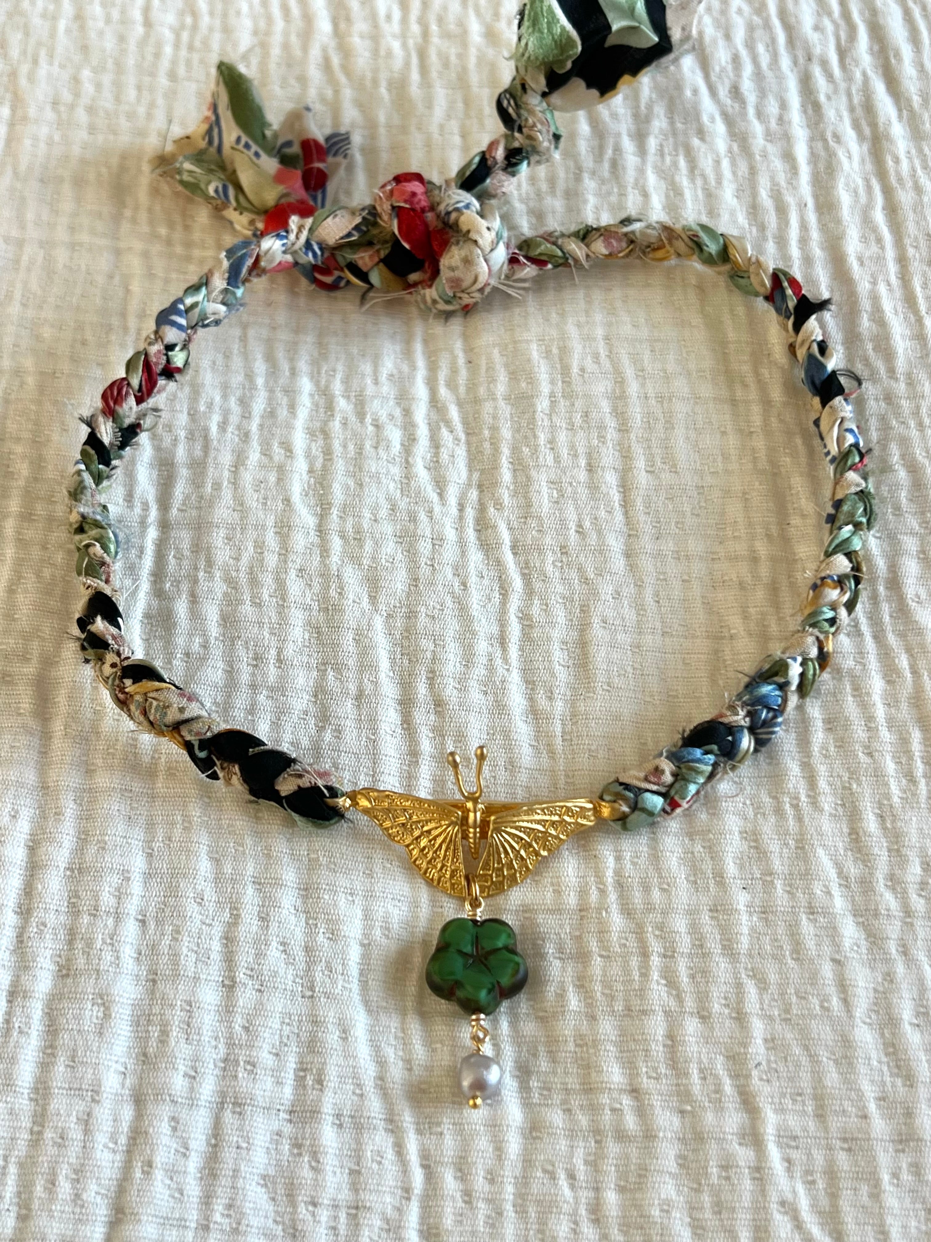 Butterfly Czech Pearl Choker