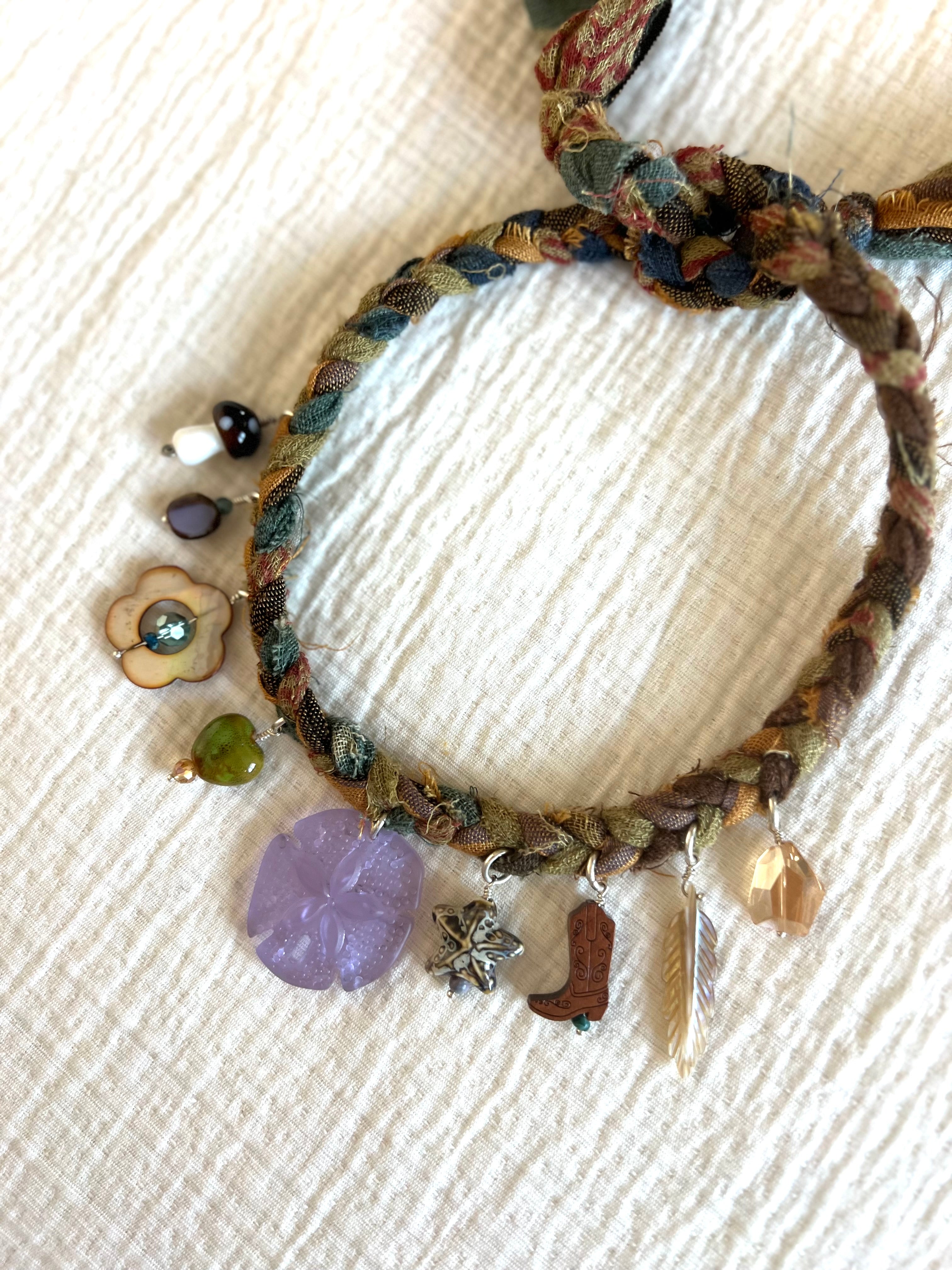 Purple Seaglass Trinket Necklace