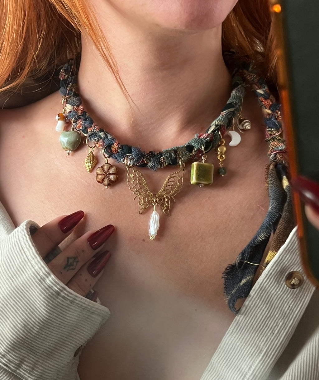 Butterfly Wing Trinket Necklace