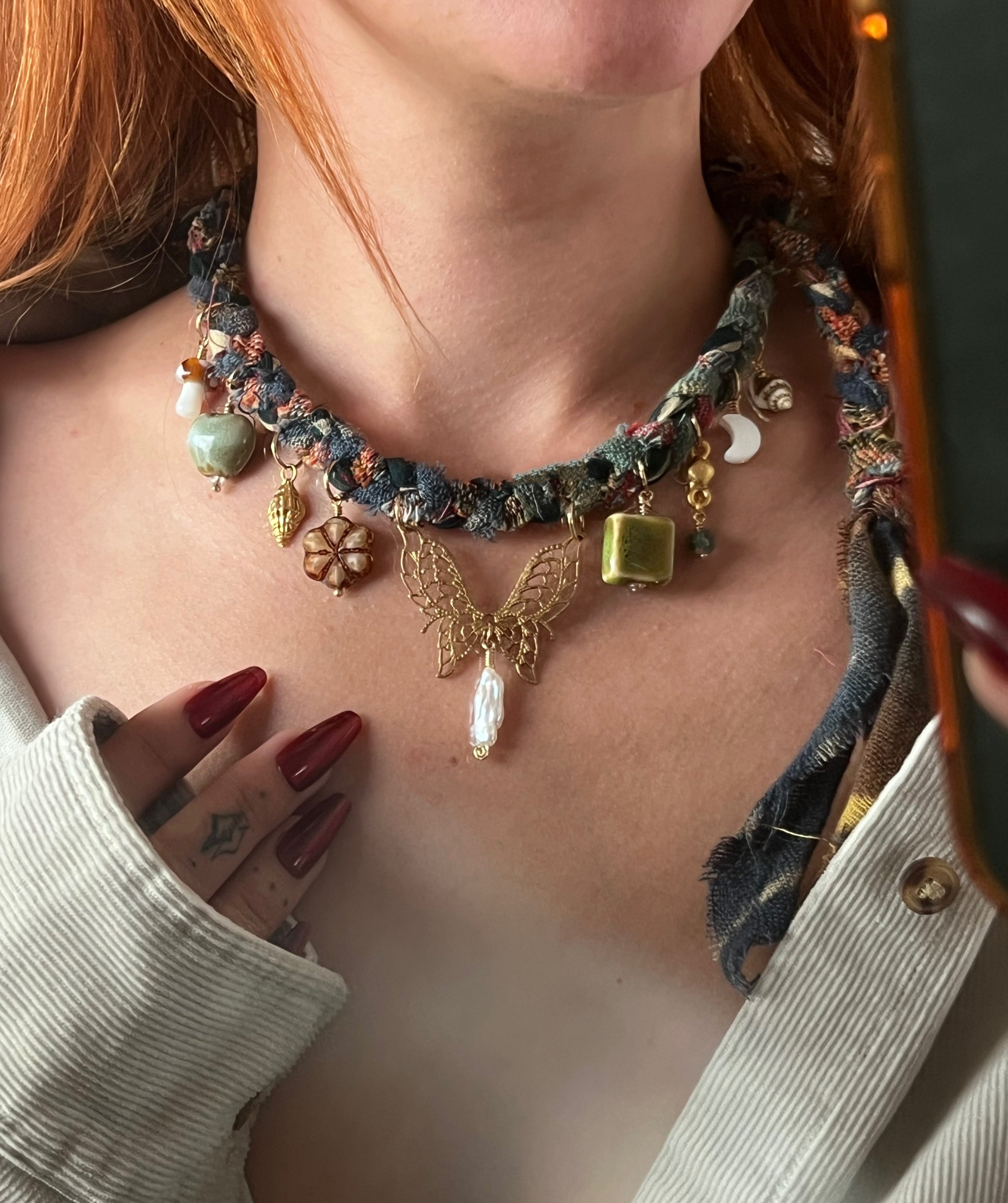 Butterfly Wing Trinket Necklace